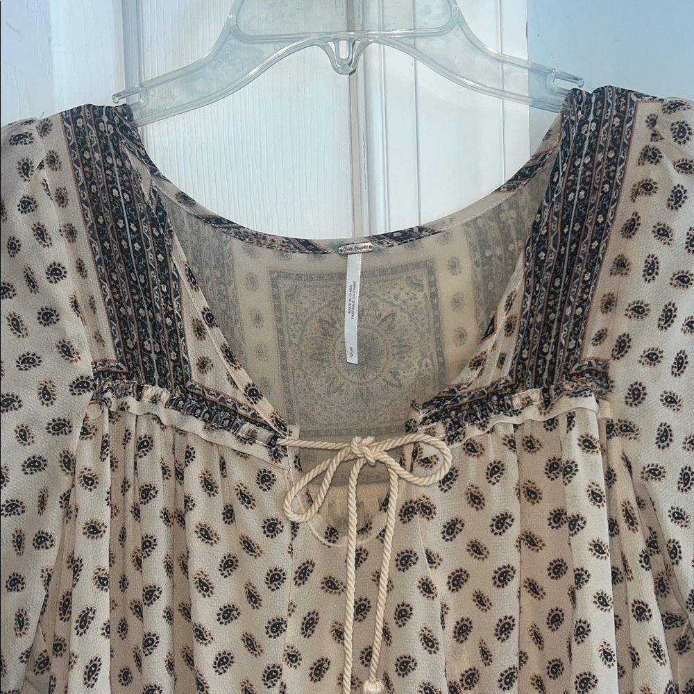 Free People Elegant Beige Patterned Dress size Small - Picture 5 of 10